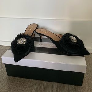 NEW Aquazzura Crystal Lotus Mule size 37